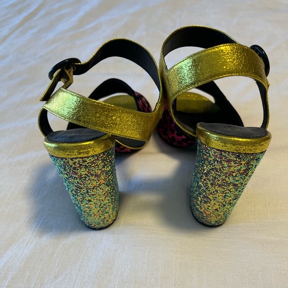 Sparkle Multi-colored Bock Heels - Picture 2 of 4